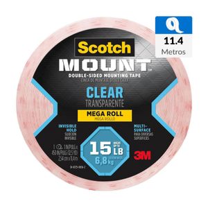 Cinta doble faz de 0,1 cm x 2,5 cm x 11,4 m transparente. - SCOTCH
