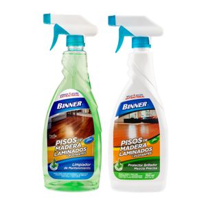 Kit de limpieza protector brillador con aroma a BAMBÚ; 700 ml + limpiador de mantenimiento con aroma a BAMBÚ; 700 ml. - BINNER