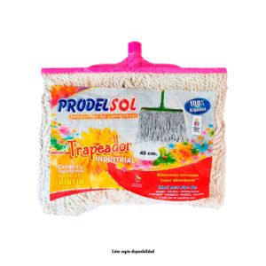 Trapeador industrial de 40 cm con mango plastico super resistente. - PRODELSOL