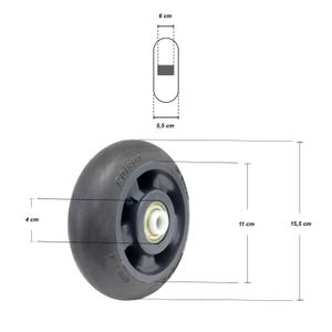 Rueda Neumatica sólido 6" para uso en pisos lisos; 180 Kg. - IMSA