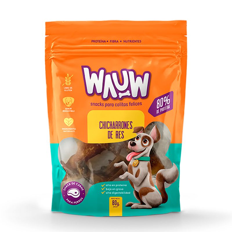 Snack-para-perro-a-base-de-proteina-y-fibra-animal.-Snack-en-forma-de-CHICHARRON-de-RES-de-----5-x-2.5-cm--80-gr