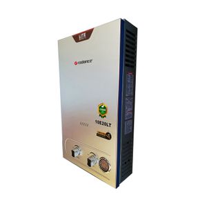 Calefón a gas de 20 lts de capacidad, con potencia de calentamiento de 20 kw plateado. - RADIANCE