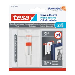 Clavo adhesivo AJUSTABLE PARA PARED color blanco; 6,5 cm x 4,5 cm. - TESA