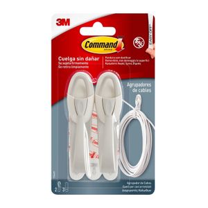 Sujetador adhesivo para ORGANIZACIÓN DE CABLES color blanco; 9 cm x 2,5 cm. - 3M