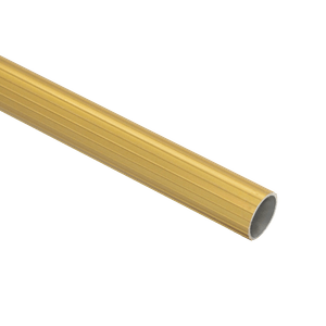 Tubo de aluminio estriado, color dorado, 1" x 6,00 mts. Para cortina tradicional. - SUMINCOGAR