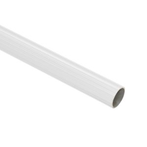 Tubo de aluminio color blanco, 3/4" x 2,50 mts. Para cortina tradicional. - SUMINCOGAR