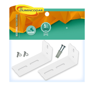 Soporte de pared tipo Super riel para tubo de cortina. Color blanco. Pack x 2 - SUMINCOGAR