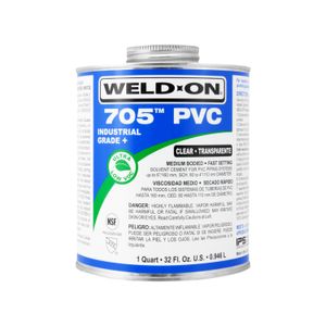 Pegamento para tuberías PVC cemento solvente secado rapido; 946 ml. - WELD ON