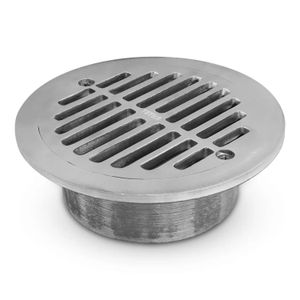 Rejilla tradicional de aluminio para instalar en tubería de desagüe de 190 mm. - YETKA