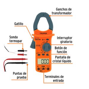 Multímetro para mantenimiento industrial con gancho - TRUPER
