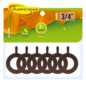 Argolla plástica café de 3/4 plg para sujeción de tejido cortina tradicional, 6U. - SUMINCOGAR