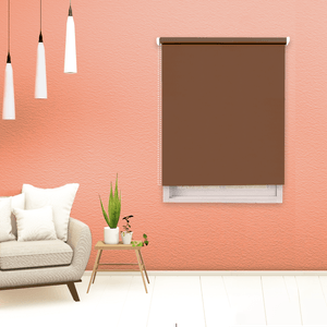 Cortina enrollable con tejido BlackOut color chocolate 1,20x1,60m (ancho x alto) - EUROCORT