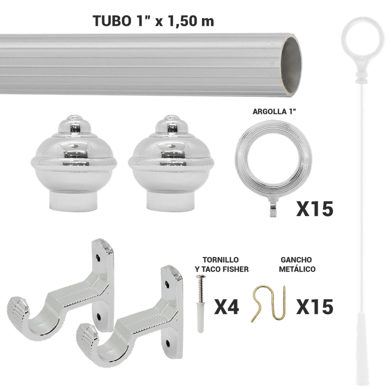 Set-cortinero-de-1--x-150-m-cromo.-Incluye-todo-para-instalacion-facil-y-rapida-de-cortinas-tradicionales.