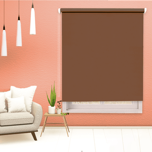 Cortina enrollable con tejido BlackOut color chocolate 1,80x2,20m (ancho x alto) - EUROCORT
