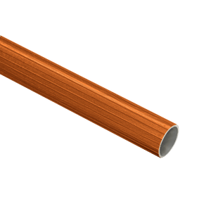 Tubo de aluminio color amaderado, 3/4" x 6,00 mts. Para cortina tradicional. - SUMINCOGAR
