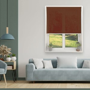 Cortina enrollable con tejido Traslúcido color chocolate 1,20 x 1,60m (ancho x alto) - EUROCORT