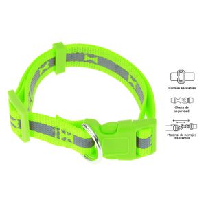 Correa para perro de nylon de 30 a 50 cm de color VERDE NEÓN. - DOGS COLLECTION