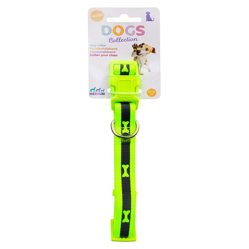Correa-para-perro-de-nylon-de-30-a-50-cm-de-color-VERDE-NEON.