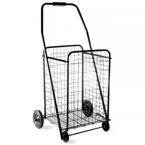 Coche para compras de aluminio color negro de 92 cm x 49 cm x 40 cm. - ORGILL
