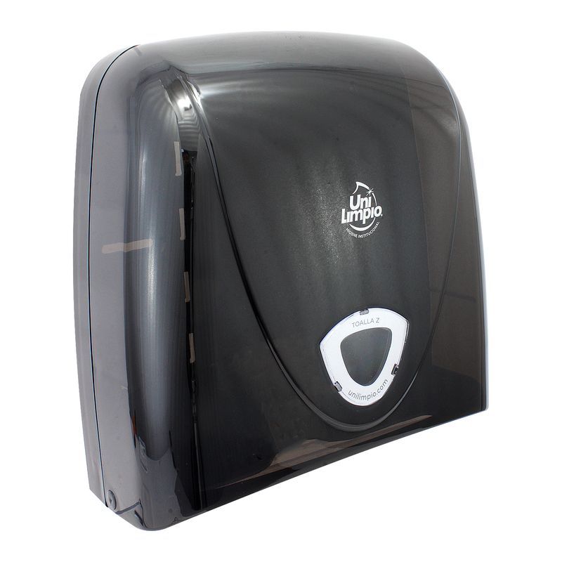 Dispensador-para-toalla-Z-translucida-color-NEGROcon-llave-para-seguridad.