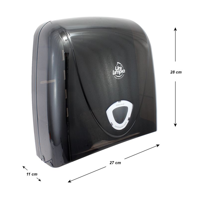 Dispensador-para-toalla-Z-translucida-color-NEGROcon-llave-para-seguridad.