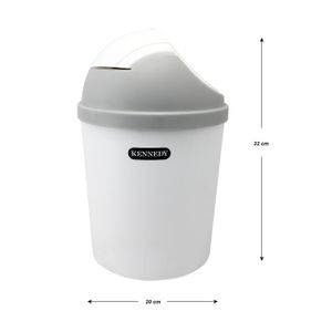 Basurero GRIS/BLANCO de Polipropileno 5 l. - KENNEDY