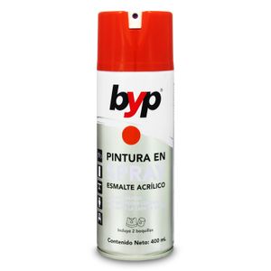 Pintura en spray a base de esmalte acrílico de secado rápido para superficies interiores y exteriores; 400 ml - BYP