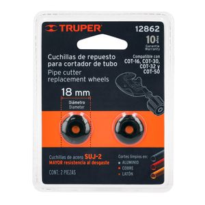 Blíster con 2 cuchillas para cortadores de tubo COT-16-50 - TRUPER