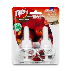 Ambiental de repuesto con aroma a MANZANA & CANELA. Ideal para difusor de aroma eléctrico (20 ml c/u); pack x 2 - TIPS