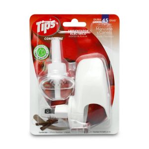 Ambiental eléctrico con aroma a MANZANA & CANELA. Incluye difusor eléctrico TIPS; 20 ml - TIPS
