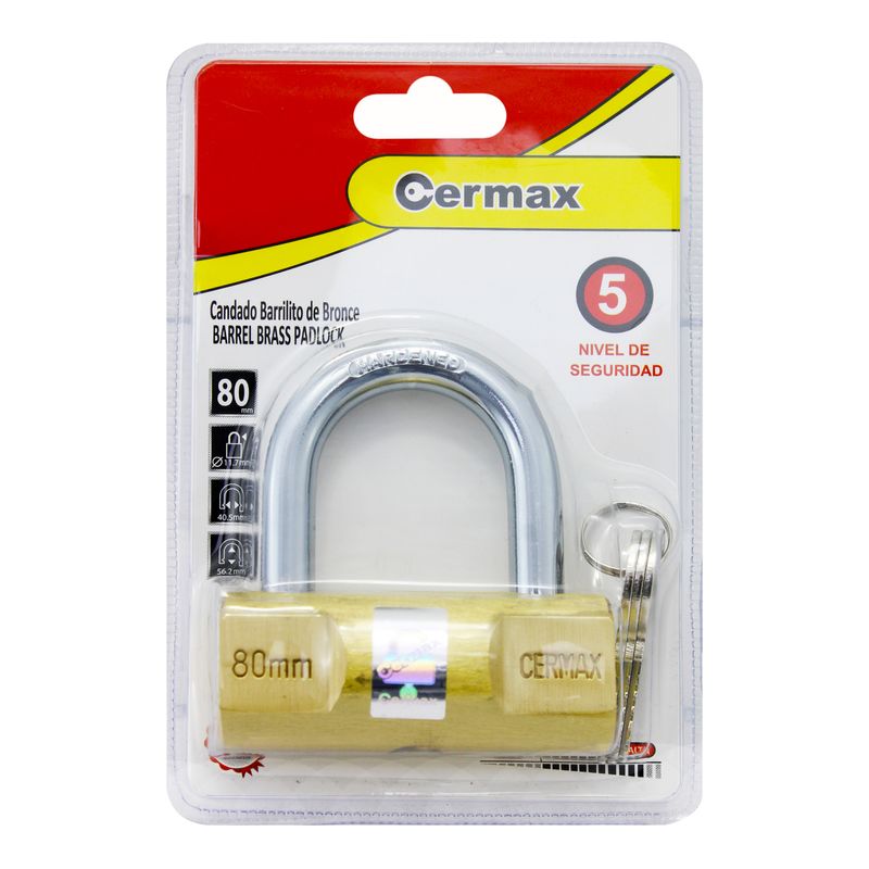 Candado-de-Barril-de-laton-macizo-de-80-mm-con-arco-de-acero-endurecido-cromado.-USO-PESADO.