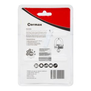 Candado de Barril de latón macizo de 80 mm con arco de acero endurecido cromado. USO PESADO. - CERMAX