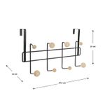 Colgador-de-puerta-negro-metalico-de-14-x-21-x-375-cm-de-diseño-moderno-con-8-asas-de-madera.