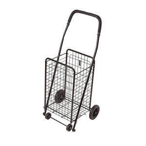 Coche para compras de aluminio color negro de 98 cm x 46 cm x 36 cm. - K HOME