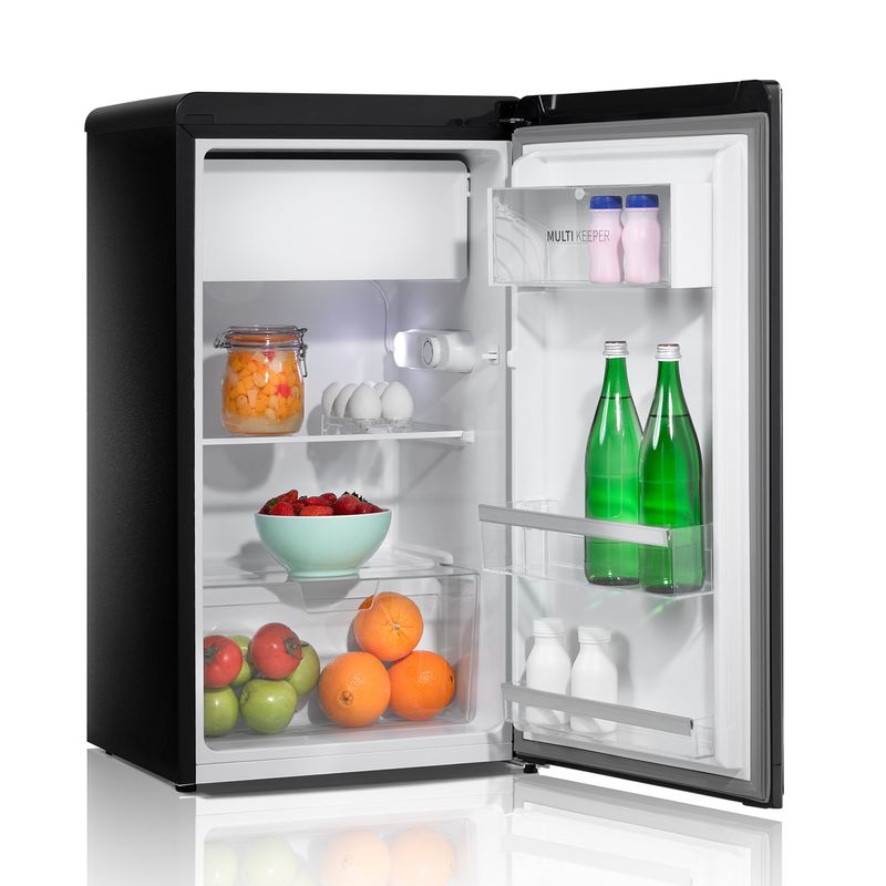 Minibar-curved-de-95-litros-de-capacidad-de-acabado-en-color-negro-con-iluminacion-LED-RI-120NE