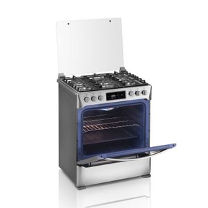 Cocina a Gas roma zafiro de 30" de 5 quemadores acabado cromado y quemadores ultrafast - INDURAMA
