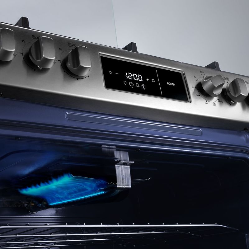 Cocina-a-Gas-roma-zafiro-de-30--de-5-quemadores-acabado-cromado-y-quemadores-ultrafast