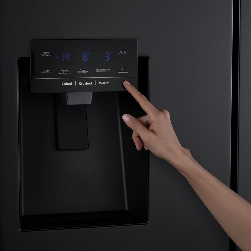 Refrigerador-Cross-Door-negra-de-647-litros-de-capacidad-sistema-multifuncion-y-temperatura-ajustable-RI-885I-BLACK