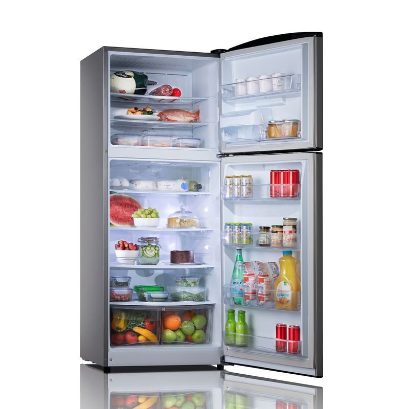 Refrigerador-Top-Mount-de-408-litros-de-capacidad-con-puertas-en-lamina-lisa-y-manija-frontal-RI-575-CR