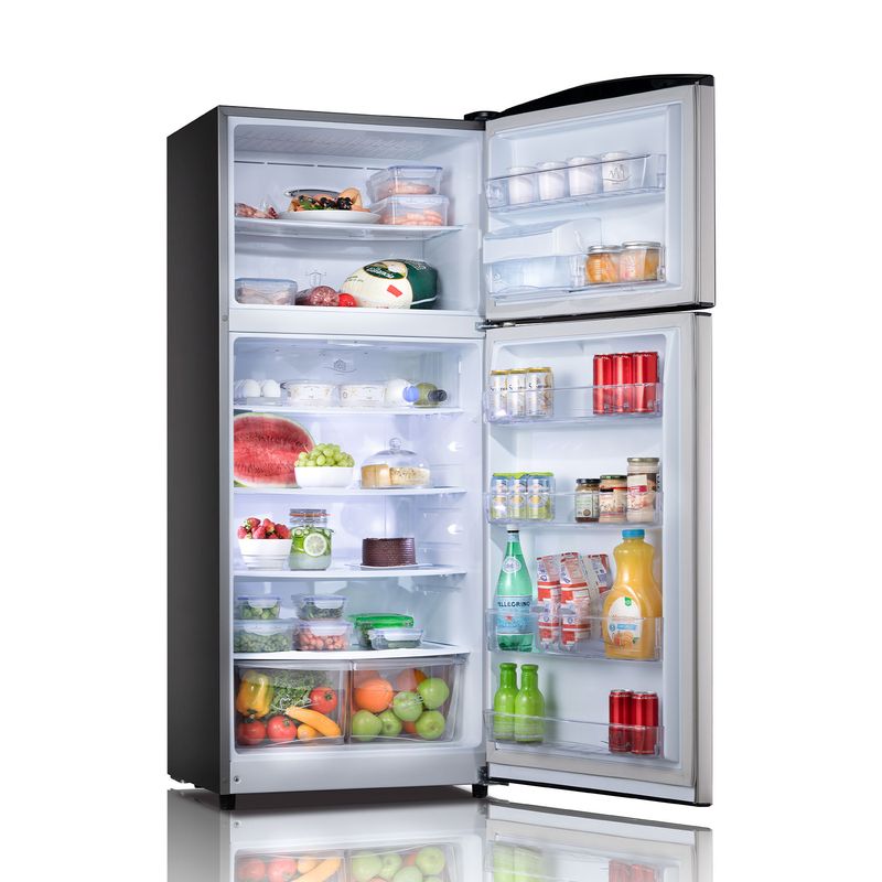 Refrigerador-Top-Mount-de-390-litros-color-croma-con-bandejas-regulables-e-iluminacion-LED-RI-475-MF-CR