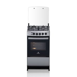 Cocina a Gas Cadiz Spazio Plus 20". 4 quemadores, tapa de vidrio templado, tablero inoxidable, parrillas fundidas - INDURAMA