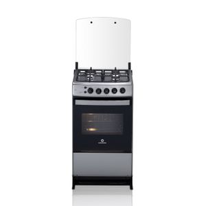 Cocina a Gas Cadiz Spazio Plus 20". 4 quemadores, tapa de vidrio templado, tablero inoxidable, parrillas fundidas INDURAMA