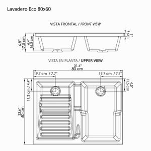 Lavarropa de 80x60 cm ergonómico y ecológico elaborado en mármol sintético, con tanque amplio y profundo - FIRPLAK