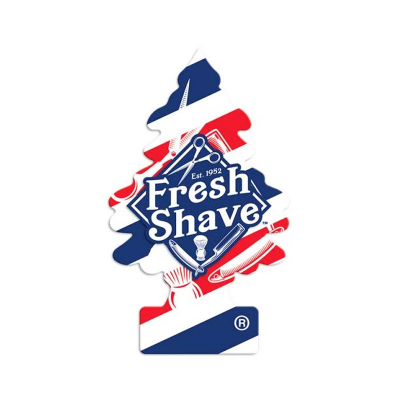 Ambiental-de-carton-azul-rojo-y-blanco-con-aroma-FRESH-SHAVE.