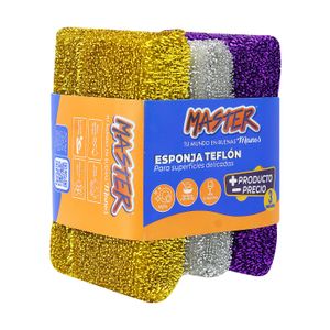 Kit de esponjas teflón para superficies delicadas. Pack de 3 unidades. - MASTER