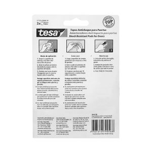 Tope para puerta redondo color BLANCO autoadhesivo de 4 cm de diámetro. - TESA