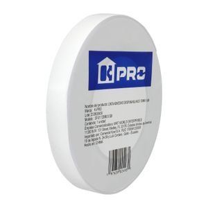 Cinta doble faz blanca de espuma adhesiva; 1,2 cm x 5 m. - K PRO