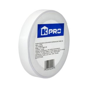 Cinta doble faz blanca de espuma adhesiva; 1,8 cm x 2 m. - K PRO