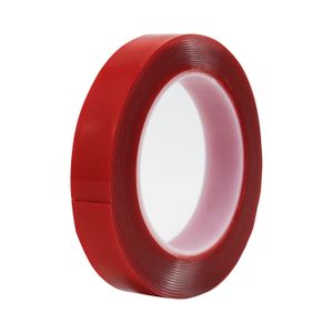Cinta doble faz de 0,1 cm x 1,2 cm x 5 m roja. - K PRO