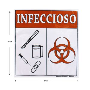 Letrero con mensaje desecho INFECCIOSO. - SAFETY ECUADOR